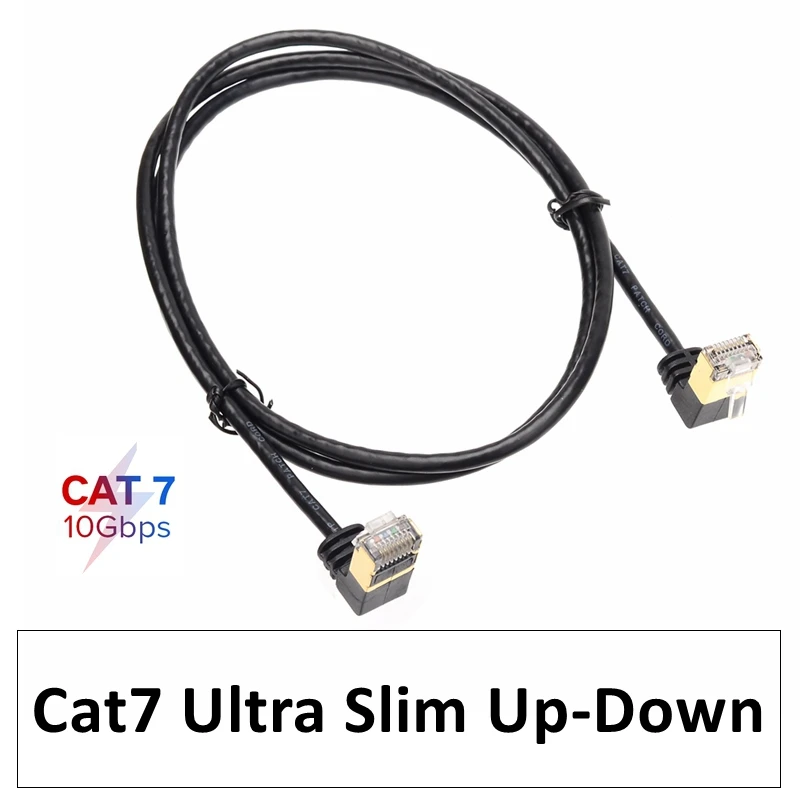 Вверх вниз тонкий кабель Ethernet 90 градусов RJ45 Cat7 Lan FTP RJ 45 сетевой для модема