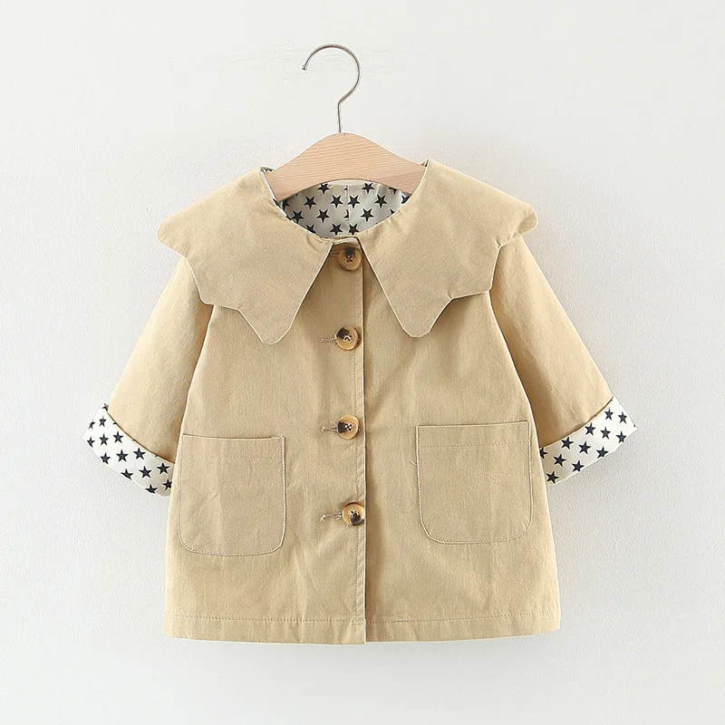 

Dulce Amor Baby Girls Trench Coat Jacket Spring Fashion Toddler Khaki Windbreak Outerwear Baby Girls Clothes Fit For 1-5Y