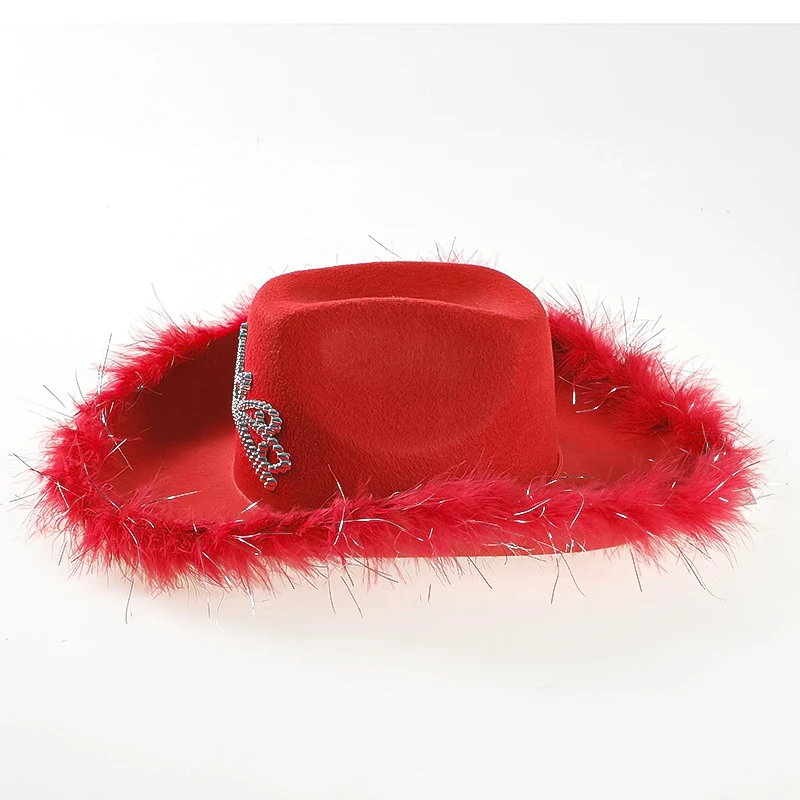 Новые Красные лоферы с мехом тиара ковбойская шляпа для женщин обувь девочек в