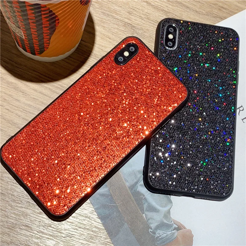 Чехол с блестками для iPhone 12 Pro max 11 7 plus 6 6S Plus 8 X XR XS Max | Мобильные телефоны и