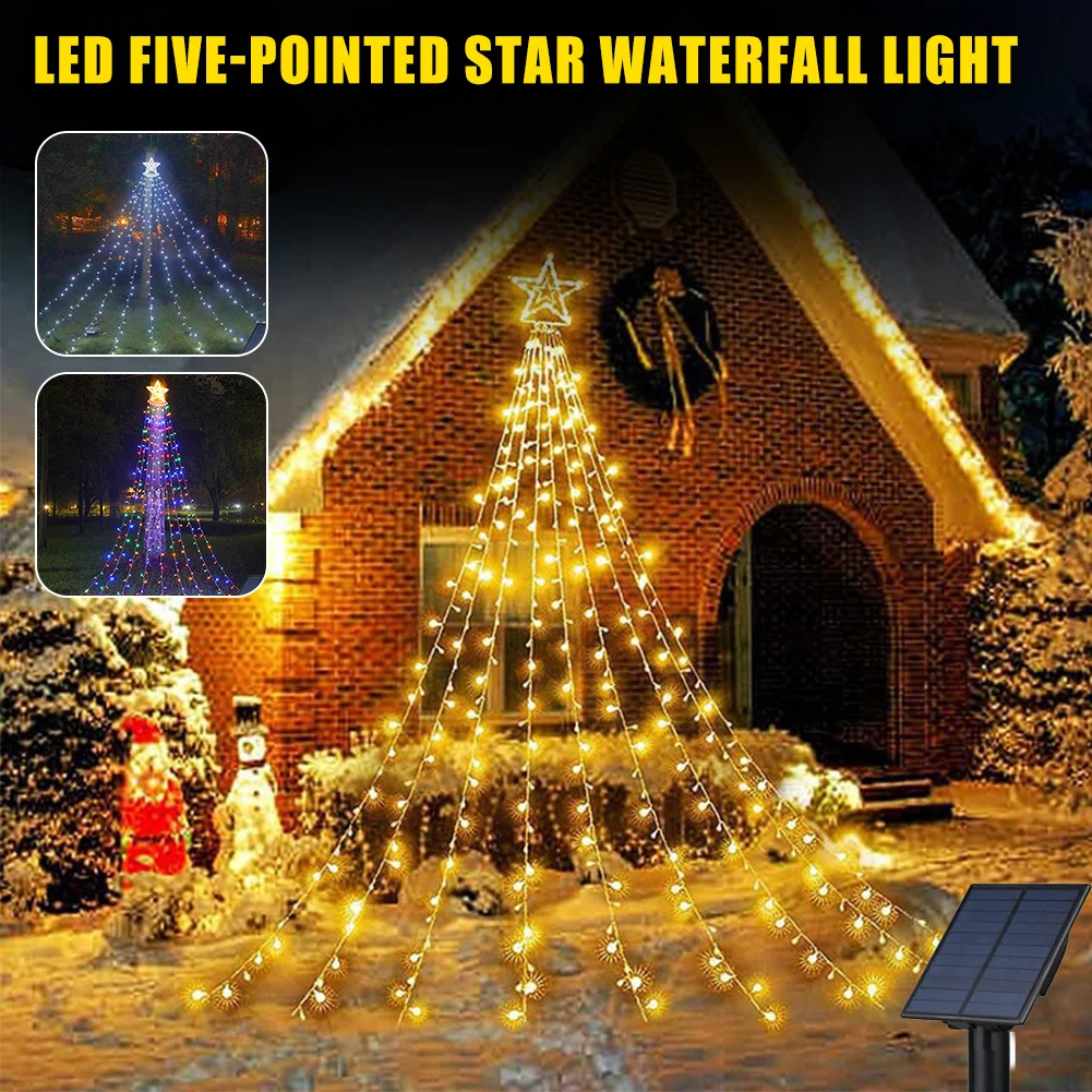 

Solar LED Yard Decorations Star Lights 350 LED 8 Modes Outdoor Waterproof Solar Powered Garden Star Lights for Christmas Holiday