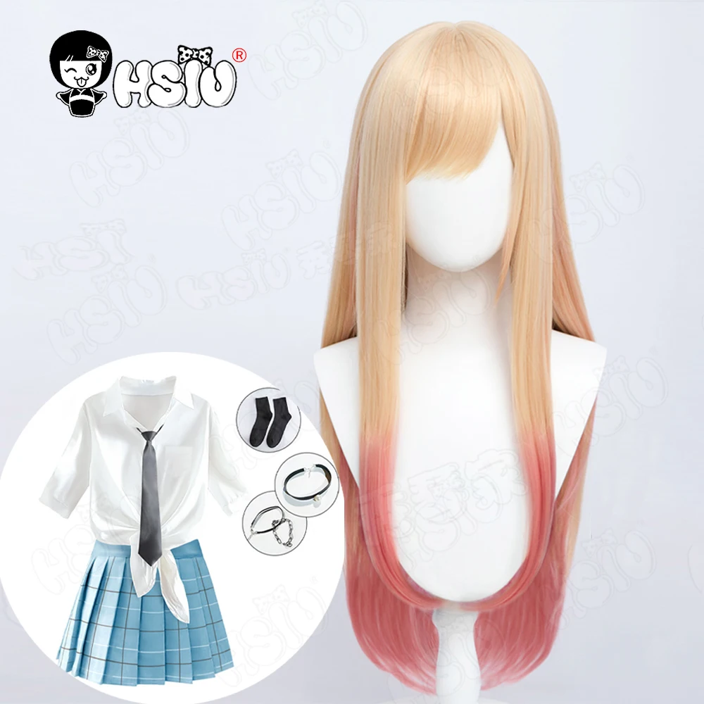 Парик для косплея Marin Kitagawa костюм аниме My Dress-Up Darling косплей hhsiu Fiber синтетический