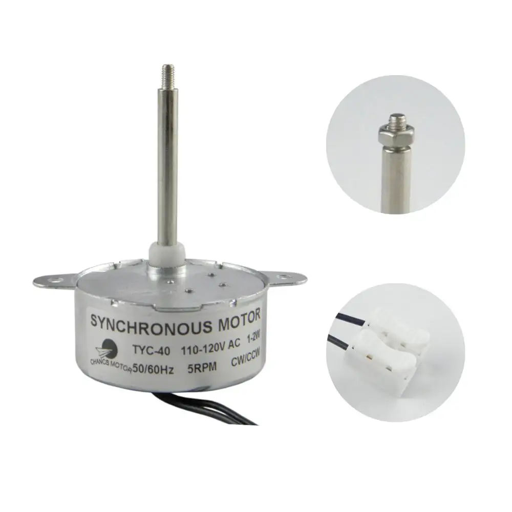 CHANCS TYC 40 110V 46 мм небольшой мощьности Шестерни синхронный двигатель 5/6 об/мин CW/CCW