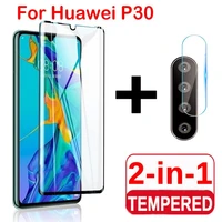 2 in 1 full protective glass for huawei p30 lite pro screen protector back camera lens film tempered glass on huawei p30 lite