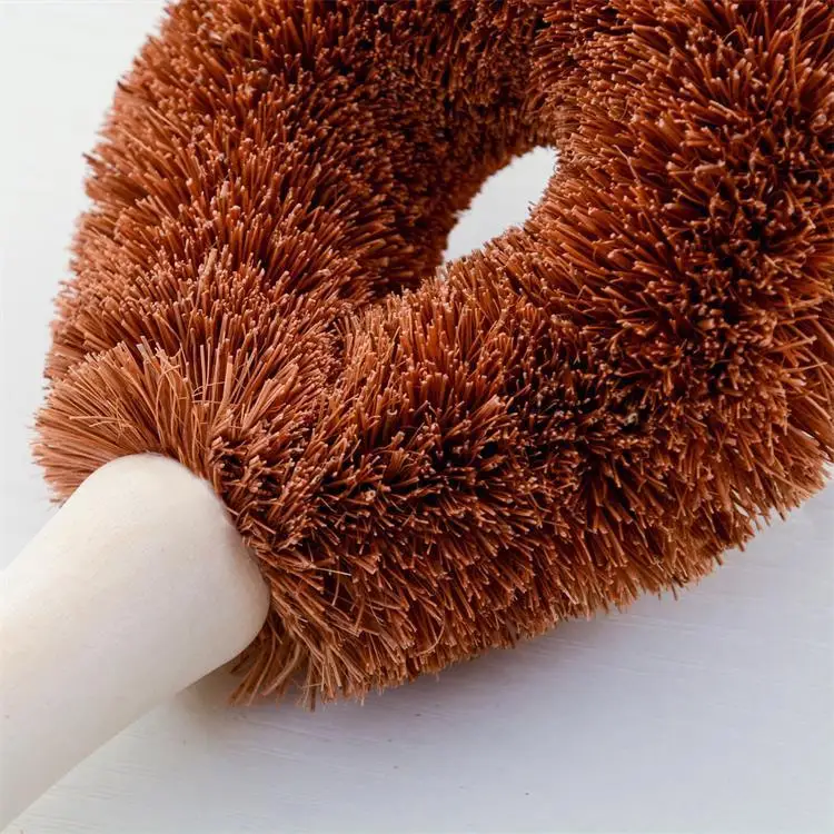 Кокосовая Пальмовая щетка с деревянной ручкой для чистки моющий горшок кухонная