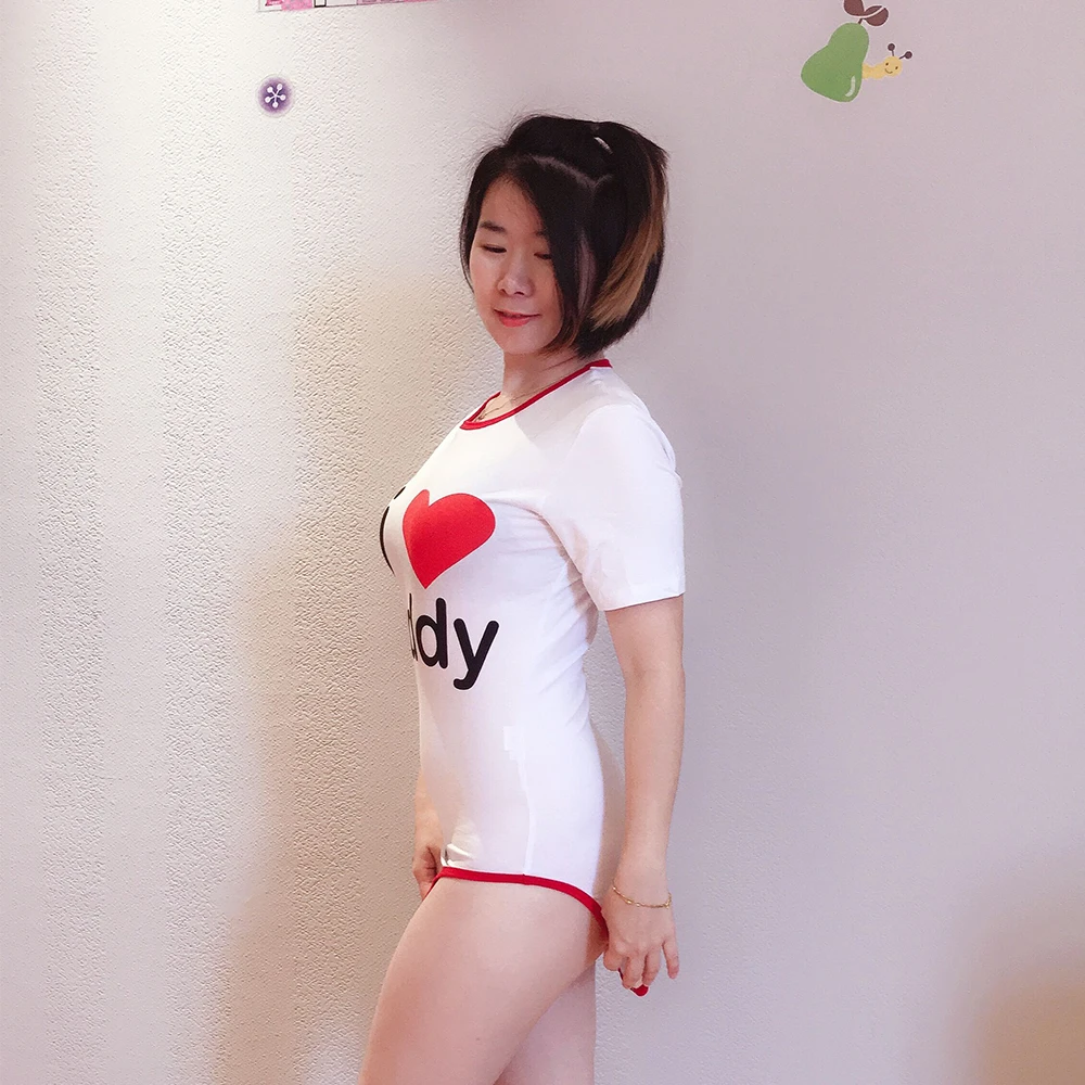 DDLG Женская Сексуальная Пижама для взрослых Abdl комбинезон открытый с застежкой в