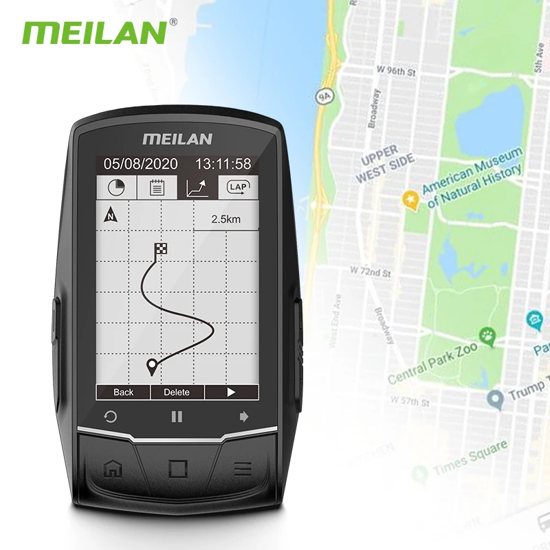 meilan m1 bike gps bicycle computer gps navigation ble4 0 speedometer connect with cadencehr monitorpower meter not include free global shipping