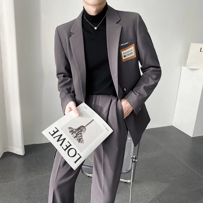 

Осенне-зимняя светильник ветрозащитная широкая версия свободного кроя, костюмное пальто и брюки