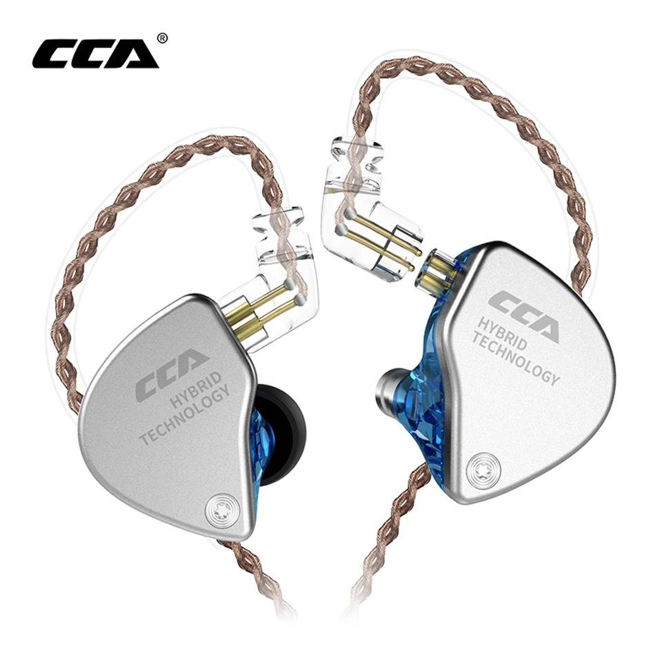 CCA CA4 наушники 1BA+ 1DD гибридные наушники для телефона съемный 2-контактный кабель в ушной крючок гарнитура с силиконовыми наконечниками для наушников
