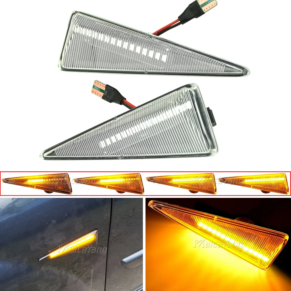 2PCS LED Dynamic Side Marker Turn Signal Light Sequential Lamp For Renault MK4 Vel Satis Wind Avantime Megane 2 Scenic Espace |