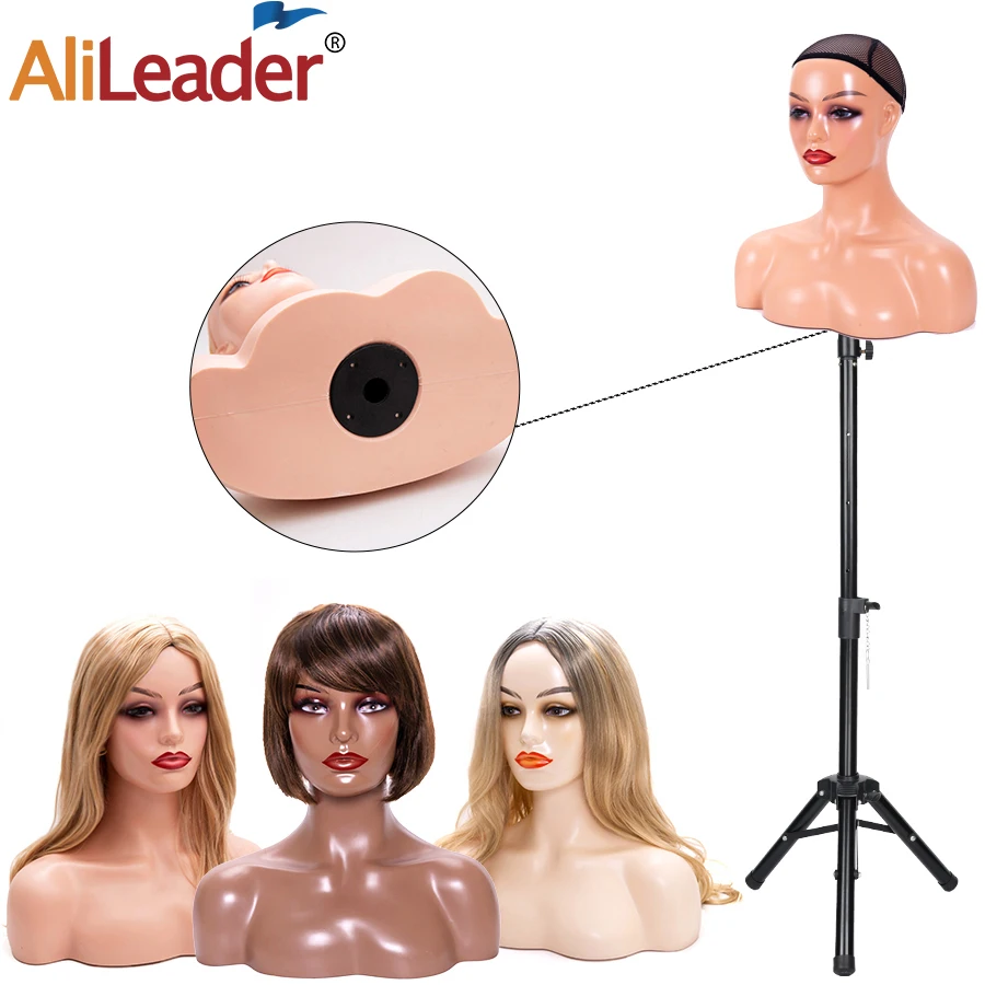 Alileader 3 цвета парик дисплей голова манекен с плечами для женских ювелирных