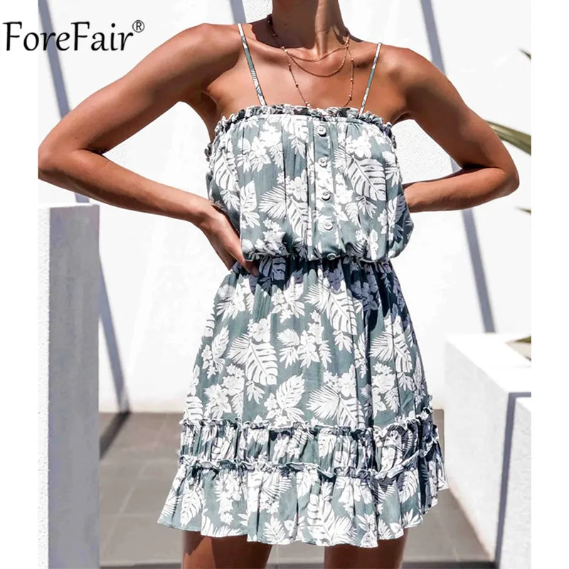 Платье Forefair женское с открытыми плечами и цветочным принтом Пляжное