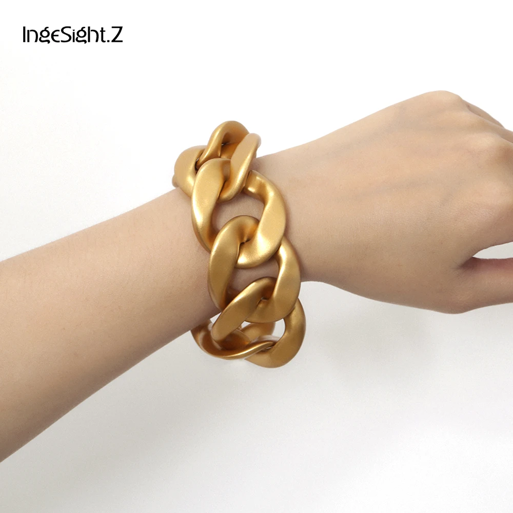 IngeSight.Z Шарм Майами панцирный кубинский большой золотой цвет толстые крупные