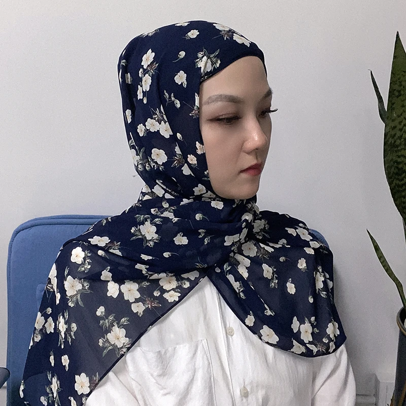 Мусульманская женская шапочка с жемчугом шифоновая Бандана капюшоном шарф