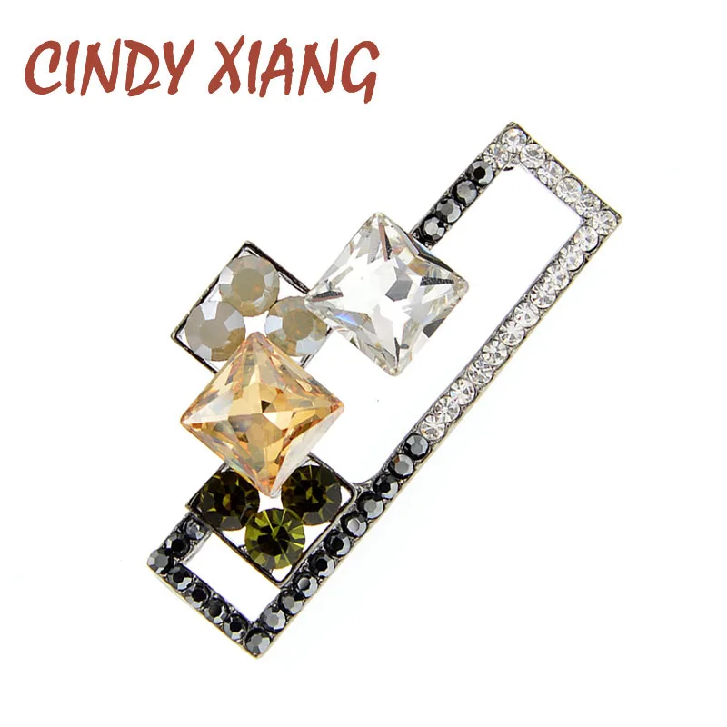 CINDY XIANG блестящие стразы геомерная брошь винтажные Элегантные Броши для женщин