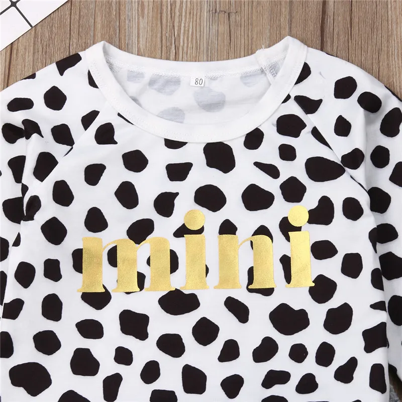 Осенняя одежда для маленьких девочек комплект из 2 предметов леопардовые Топы +