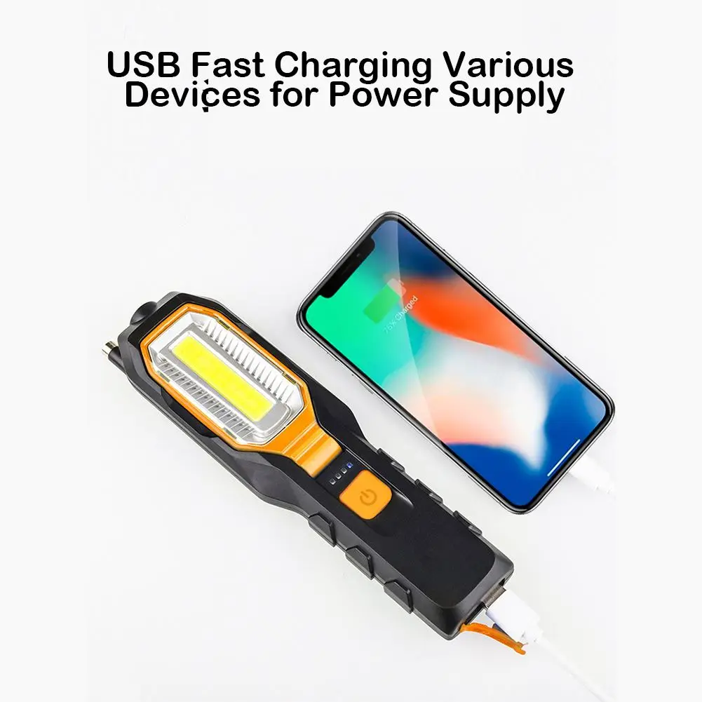 COB Светодиодный фонарь для работы аварийный свет USB Перезаряжаемый рабочий