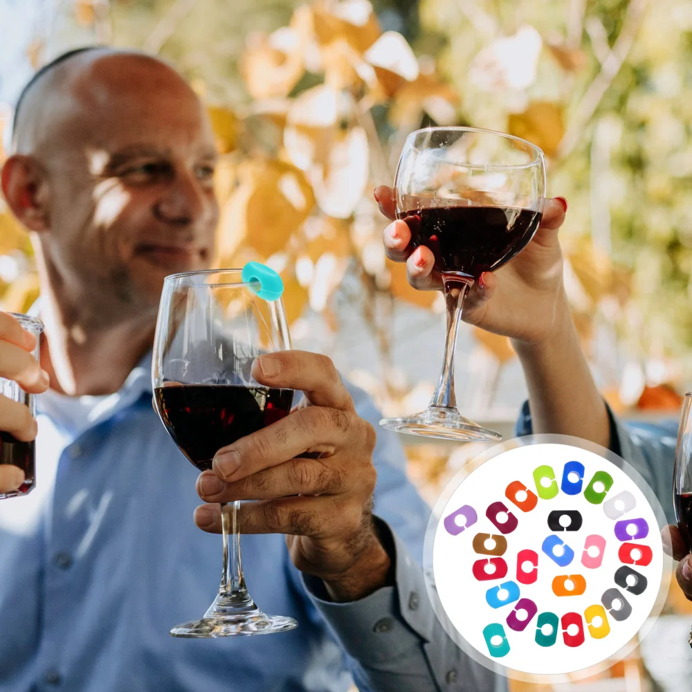 

12 Pcs 1 Set Silicone Tag Clips Nonslip Glass Charms Reusable Label Clips