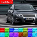 Разноцветный RGB светодиодный ангельский глаз Halo Ring Eye DRL RF пульт дистанционного управления для Volkswagen VW Passat B6 Magotan 2006 - 2010 аксессуары