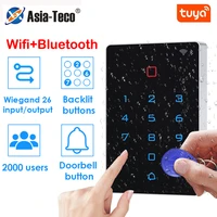 rfid 125khz tuya app standalone access control keypad backlight touch screen card reader wiegand 26 input and output waterproof