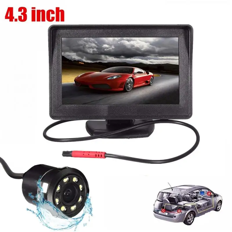 Видеорегистратор Автомобильная камера заднего вида HD 4 3 дюймовый TFT ЖК-экран