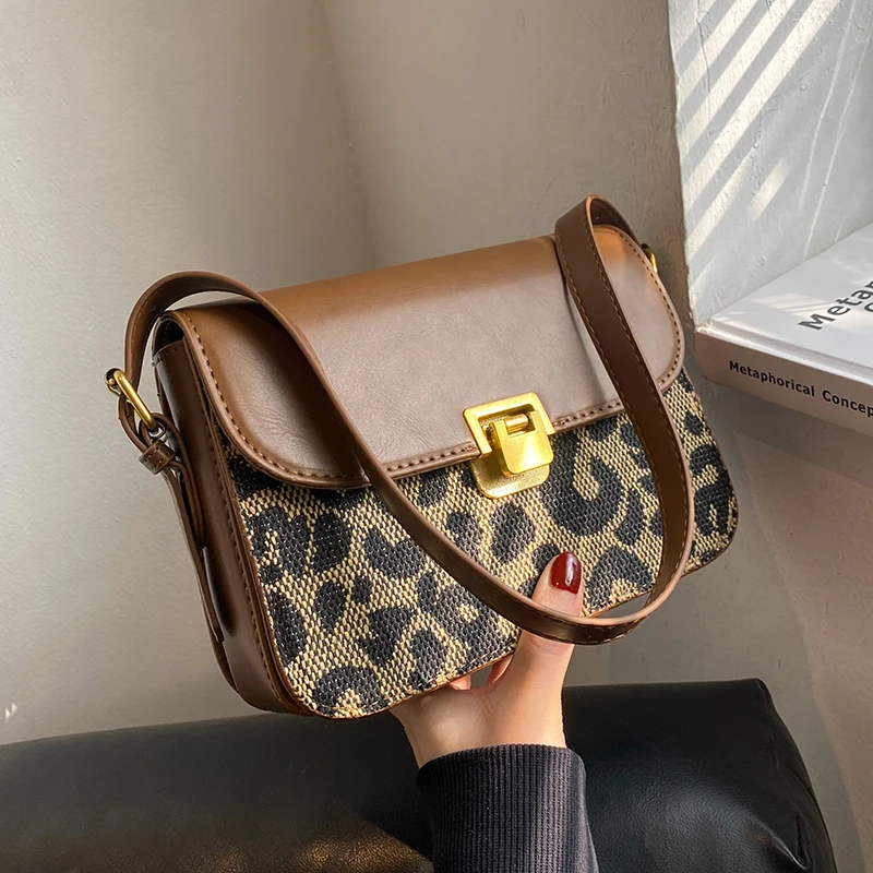 

Autumn/winter Bags 2021 New Bag Female Ins Niche Messenger Bag Fashion Shoulder Bag Underarm Bag Leopard Square Bag Dual-use Bag