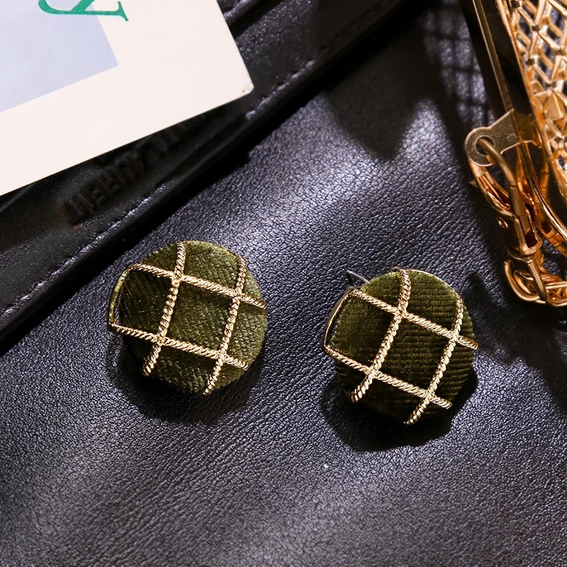 Корейские зимние новые винтажные бархатные серьги гвоздики для женщин модные