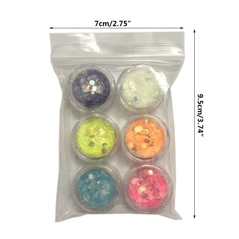 

6 Colors Glitter Sequins UV Epoxy Resin Mold Filling Material Nail Art Decoration DIY Crafts Shinning Flakes Filler U90F