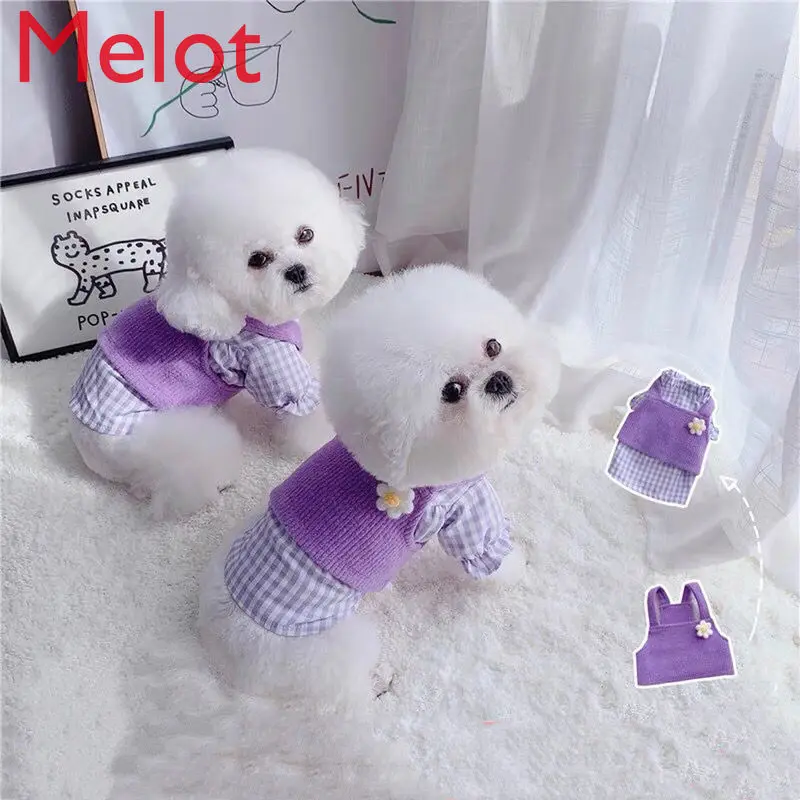 

High-End Luxury Knitting Suit Puppy Cat Clothes Knitted Pet Sweet Clothing