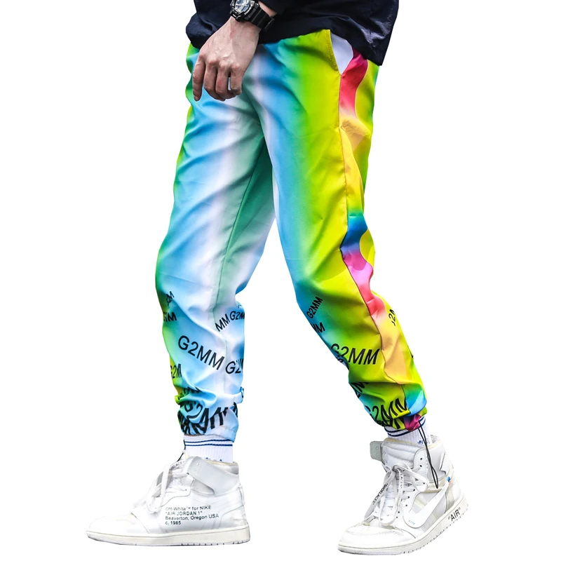 Мужские брюки в стиле хип-хоп уличная одежда с принтом брюки-шаровары для бега