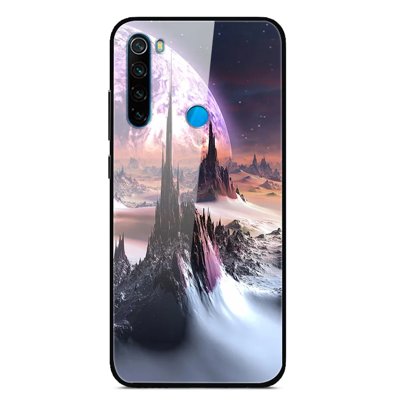 26 Для Xiaomi Redmi Note 8 T чехол из закаленного стекла жесткий чехол для телефона для Xiaomi Redmi Note 8 T Задняя крышка Redmi Note8T 8 T мягкий бампер - Color: 26