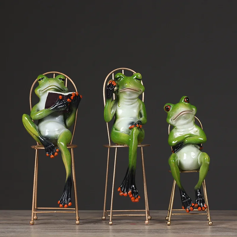 Настольная комната украшение лягушка креативная модель для дома аксессуары