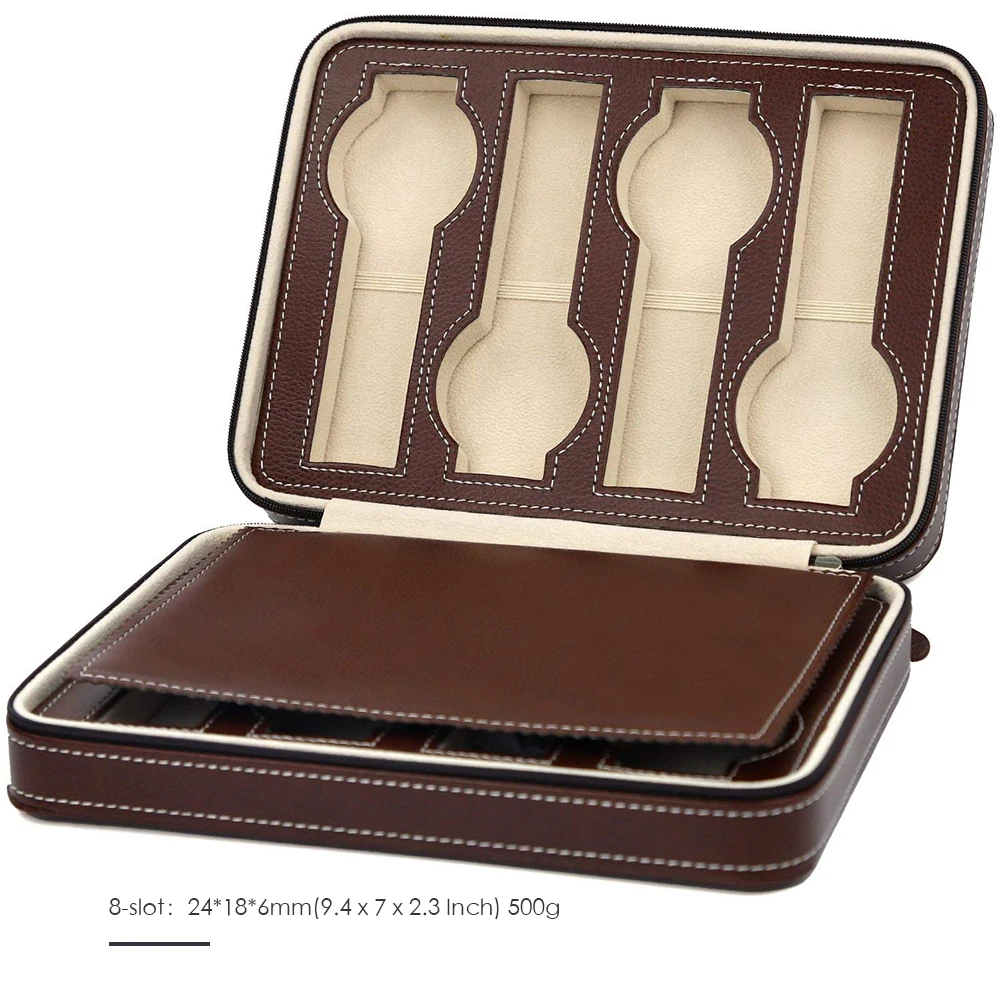 Распродажа портативная коробка для часов из ПУ кожи с 2/4/8 слотами чехол мужчин и