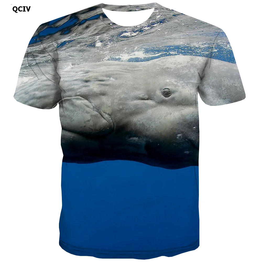 QCIV Фирменная индивидуальная Футболка мужская футболка с принтом животных водная