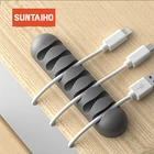 Suntaiho Кабельный органайзер силиконовый usb-кабель намотка случайный цвет вставной наушник держатель шнур мышки для iPhone usb-кабель для Samsung