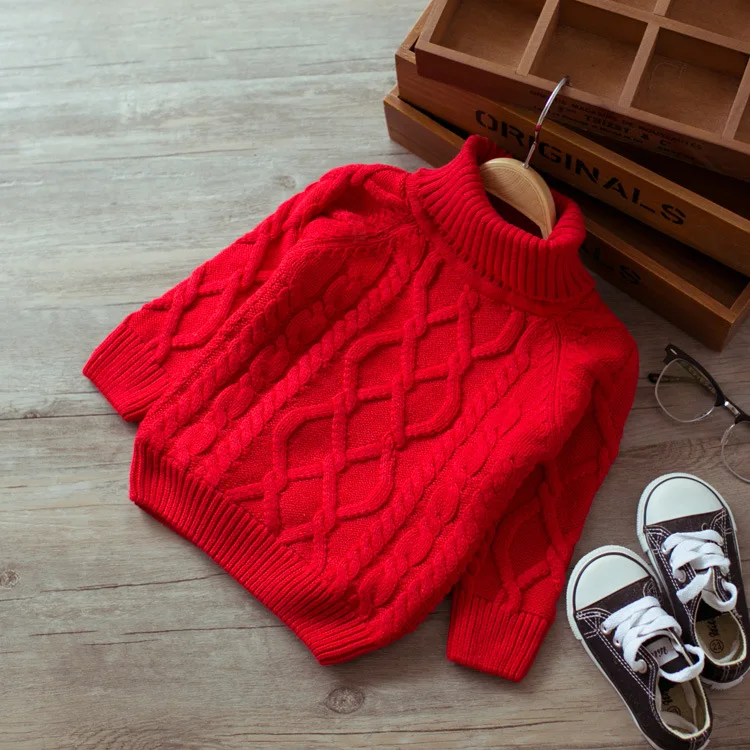 red turtle fleece Детская осенне-зимняя теплая одежда; Детские плотные свитера для мальчиков и девочек; флисовый свитер с высоким воротником для маленьких девочек; От 1 до 5 лет - Цвет: red turtle fleece