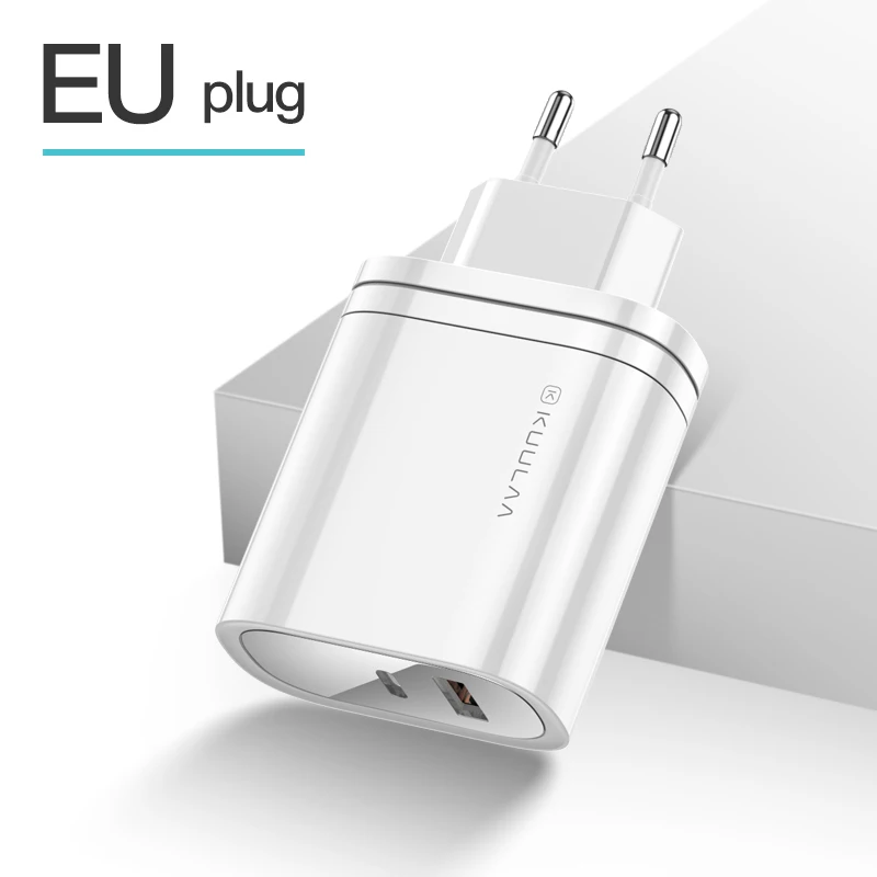 EU White KUULAA Quick Charge 4,0 3,0 36 Вт USB зарядное устройство PD 3,0 Supercharge Быстрая зарядка зарядное устройство для телефона для Xiaomi Mi 9 8 iPhone X XR XS Max - Тип штекера: EU White