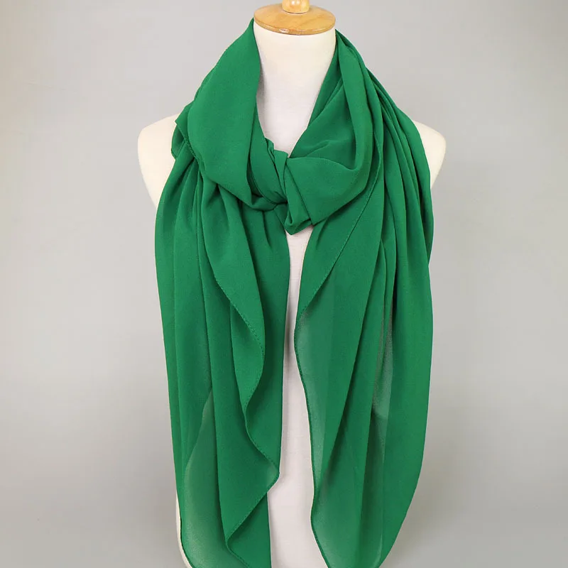 Готовая к отправке летняя Печать шифон хиджаб шарф Тяжелая шаль мусульманская