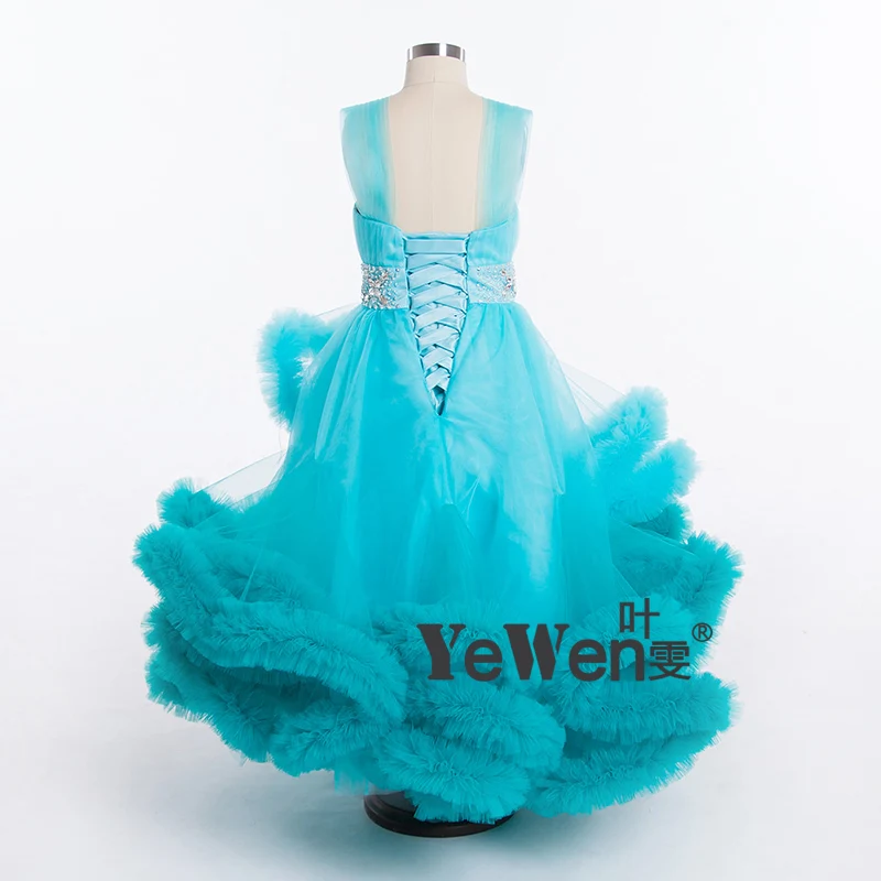 Новый дизайн Градиент Облако маленький цветок девочки платья для свадеб 2016 Дети