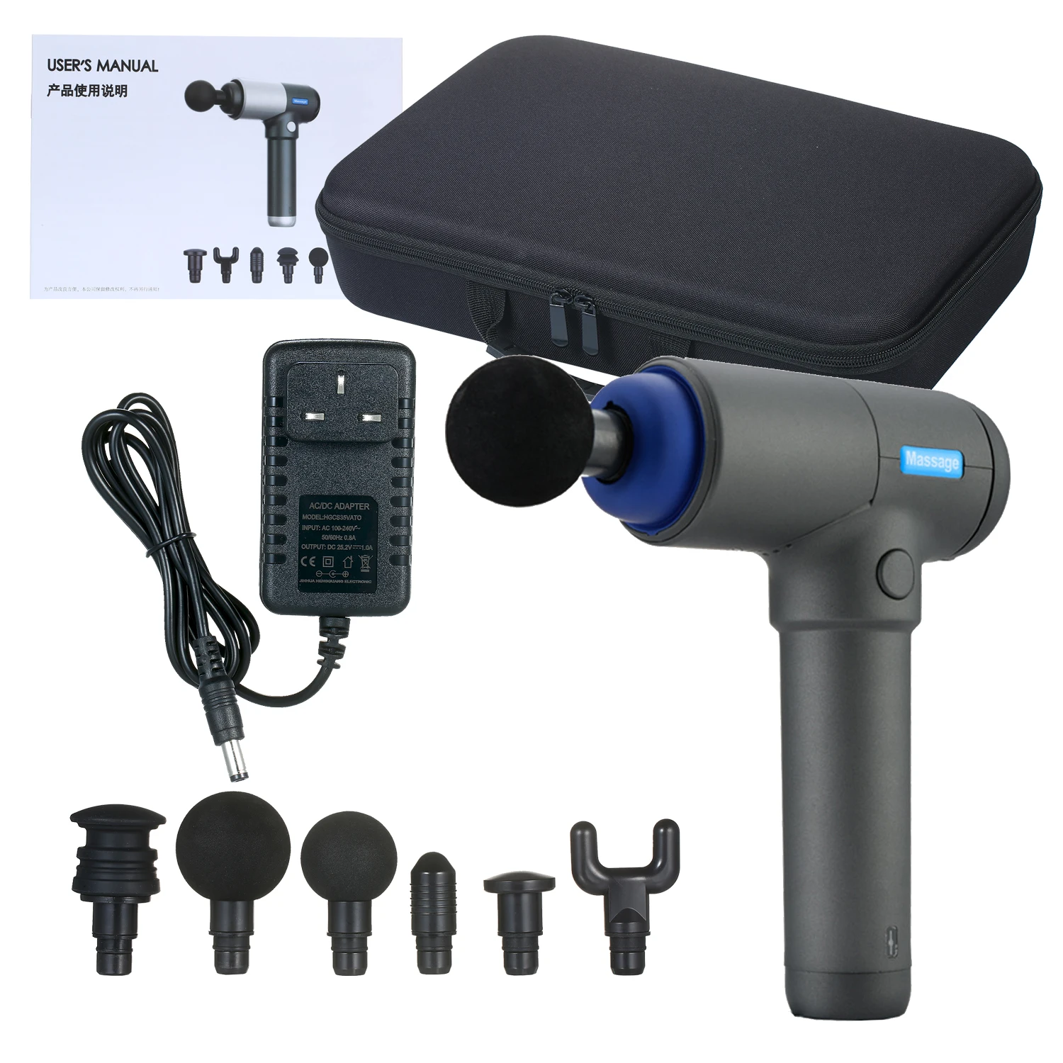 

High frequency Electric Fascia Massager Gun Aluminum Alloy Muscle Relaxation Muscle Relaxant Home Fitness