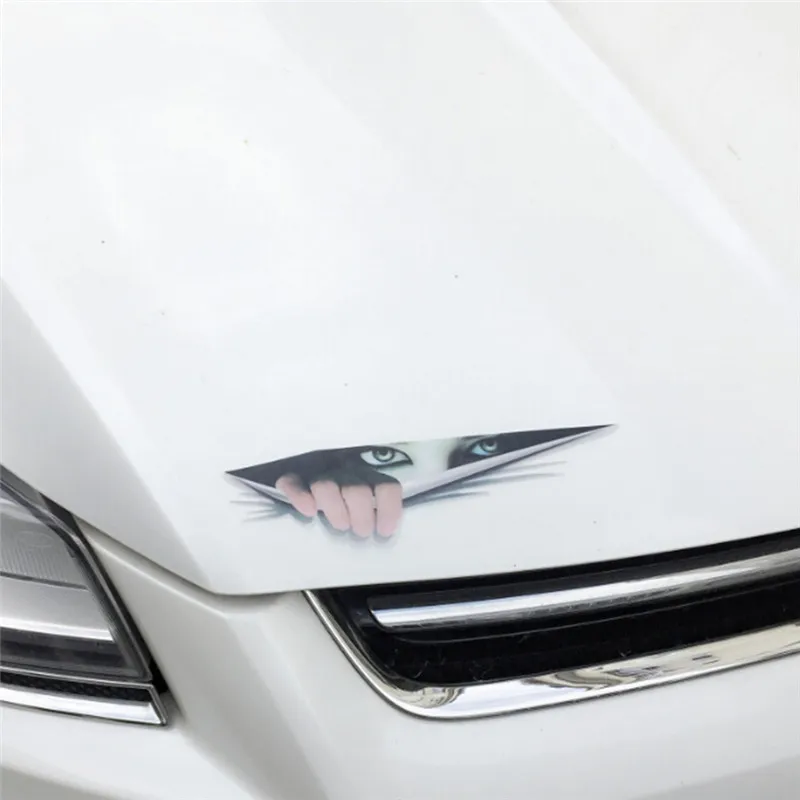 

1pc 24cm*6cm 3D Eyes Peeking Monster Sticker Voyeur Car Hoods Trunk Thriller Rear Window Funny Car Sticker Interesting