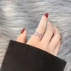 Новые Кольца для женщин Сияющий Циркон многослойный Крест регулируемое Открытое кольцо ювелирные изделия Bijoux розовое золото цвет свадебные кольца