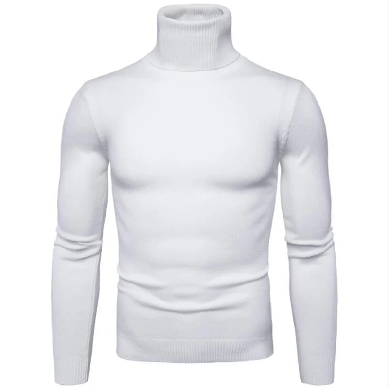 

High necked sweater men's color Korean slim fit sweater Lapel versatile wool men's thick bottomed sweater