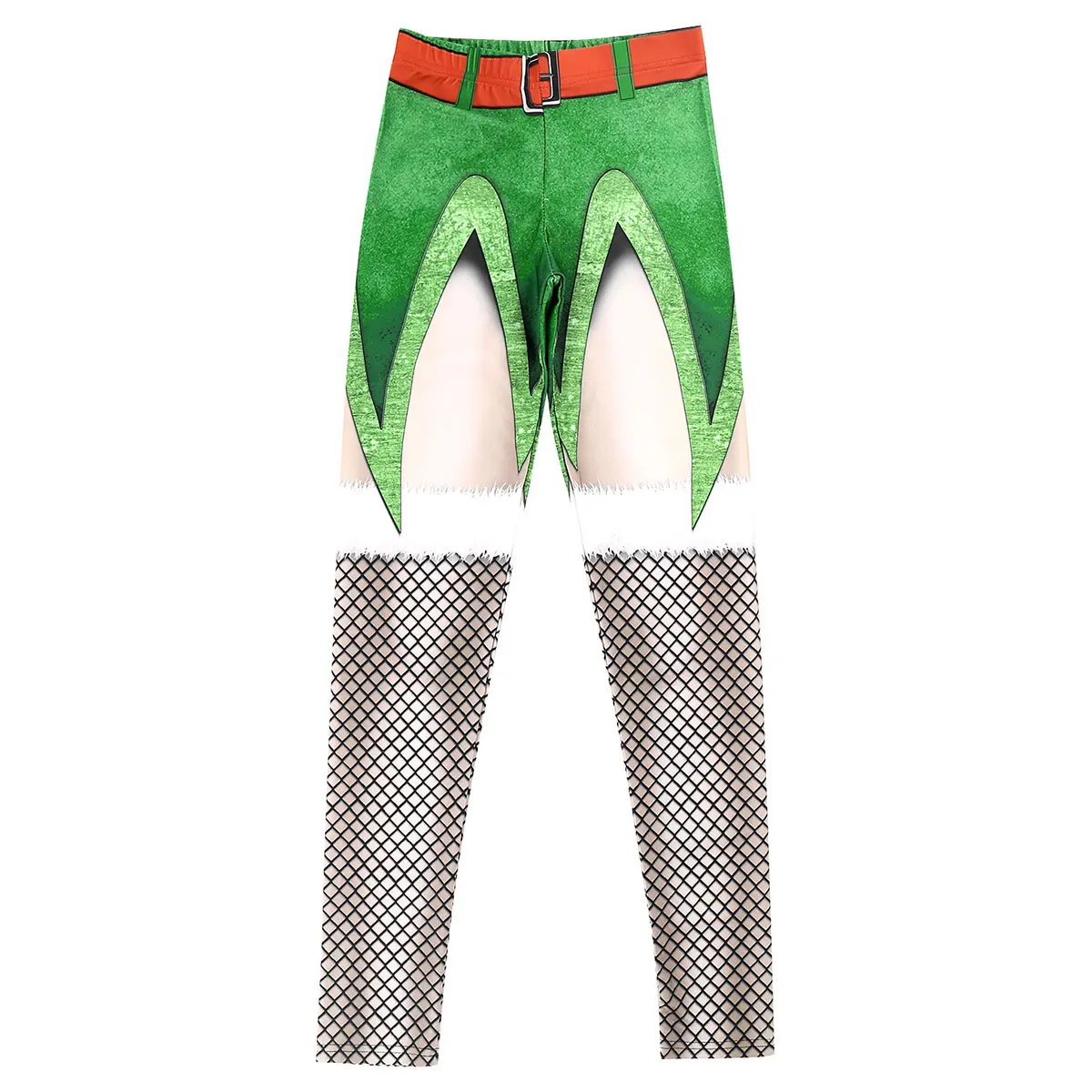 Christmas Elf Leggings Women Xmas Holiday Cosplay Party Rave Costume Leggin Outfit Pants 3D Printed Fitness Clothing | Тематическая