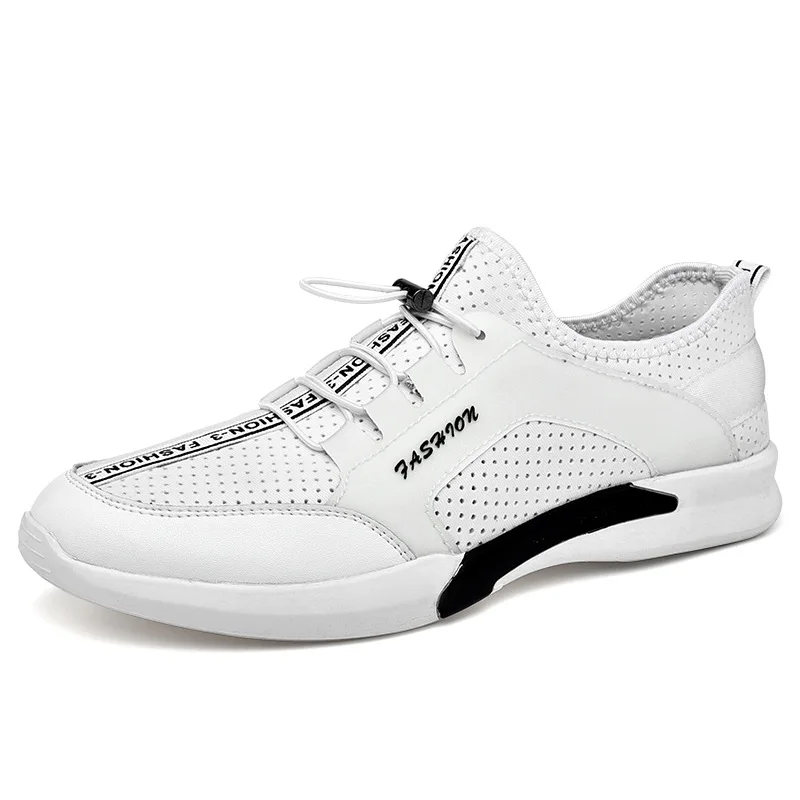 

Men Leather Shoes All-match Elastic Force Breathable Male Shoes Flat Walking Shoes Retro Men Casual Sport Shoes Hombre Zapatos