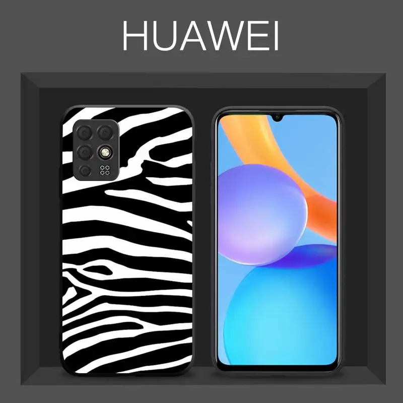 

Zebra stripes black white pattern Phone Case For Huawei honor Mate 10 20 30 40 i 9 8 pro x Lite P smart 2019 nova 5t