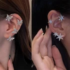 2022 Новые блестящие циркониевые серьги-зажимы в виде бабочки для женщин, модные серьги-крючки без пирсинга, серьги-крючки для вечеринок, украшения для вечеринок, подарки