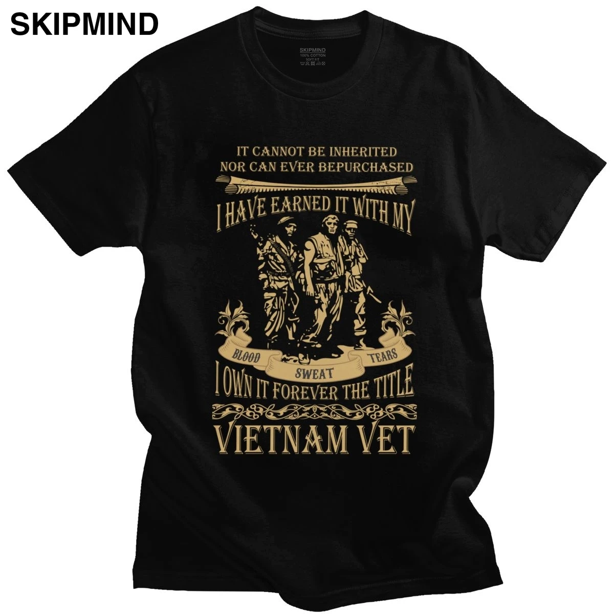 

Крутая Мужская футболка с надписью Forever The Title Vietnam Vet Wars, мягкая хлопковая футболка с коротким рукавом и круглым вырезом, лучший подарок для о...