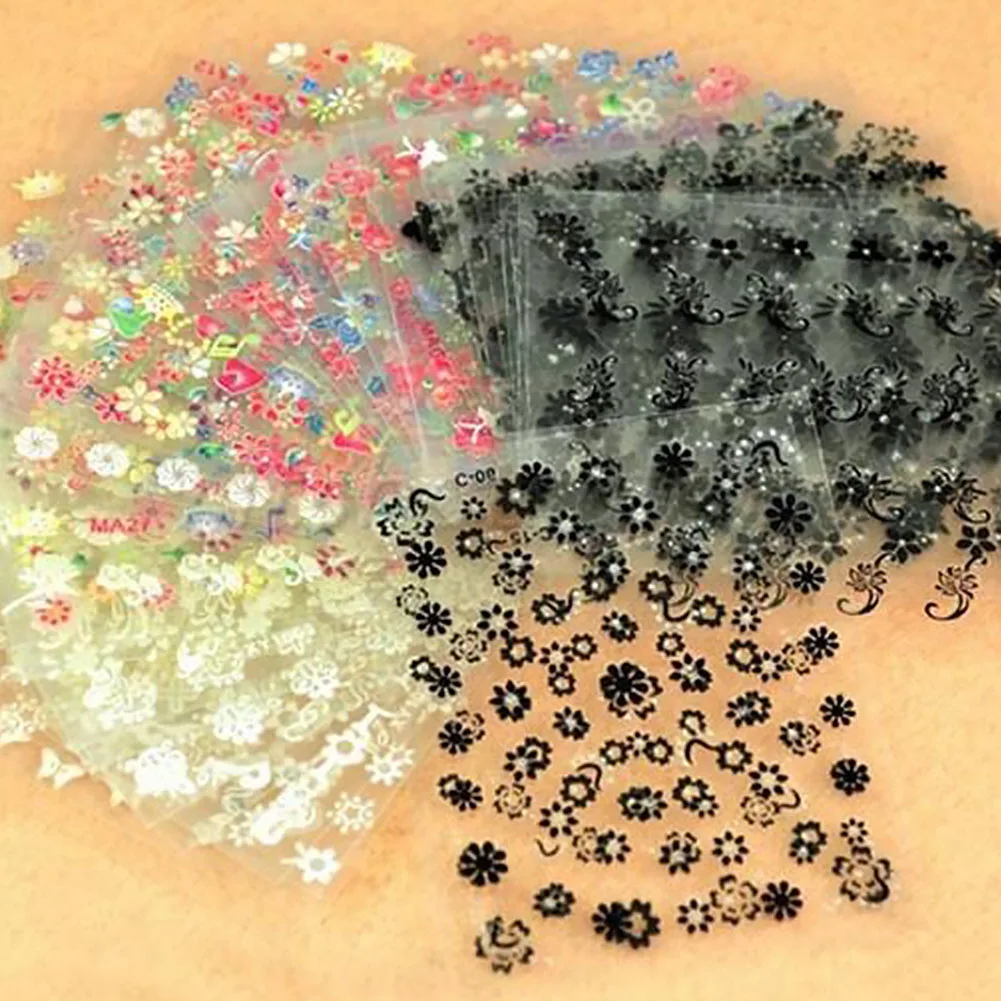 10 листов Свадебные самоклеющиеся бусины в форме цветов дизайн маникюрные