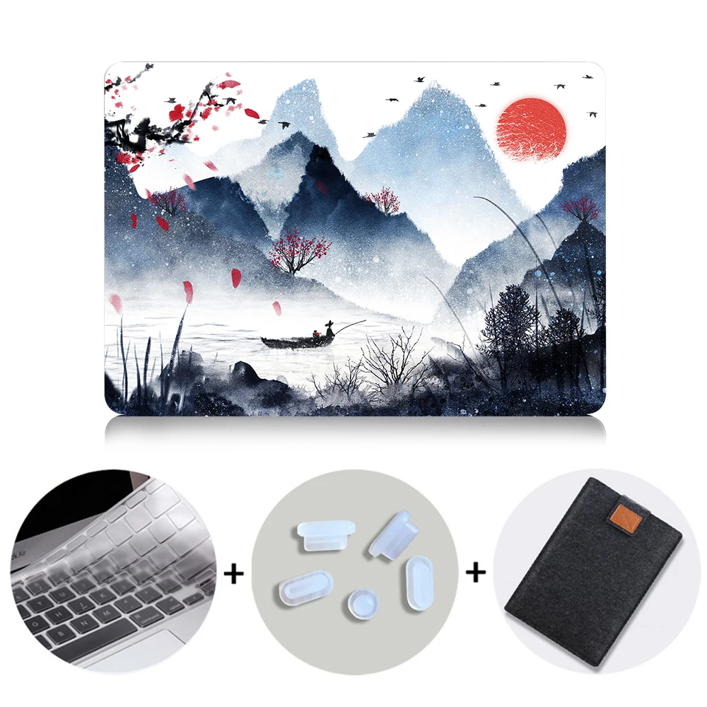 MB06 Жесткий чехол MTT с рисунком чернил для Macbook Air 11 13,3 Pro 13 15 retina, чехол для ноутбука Apple mac, чехол для книги, сумка для ноутбука 12 дюймов - Цвет: MB06